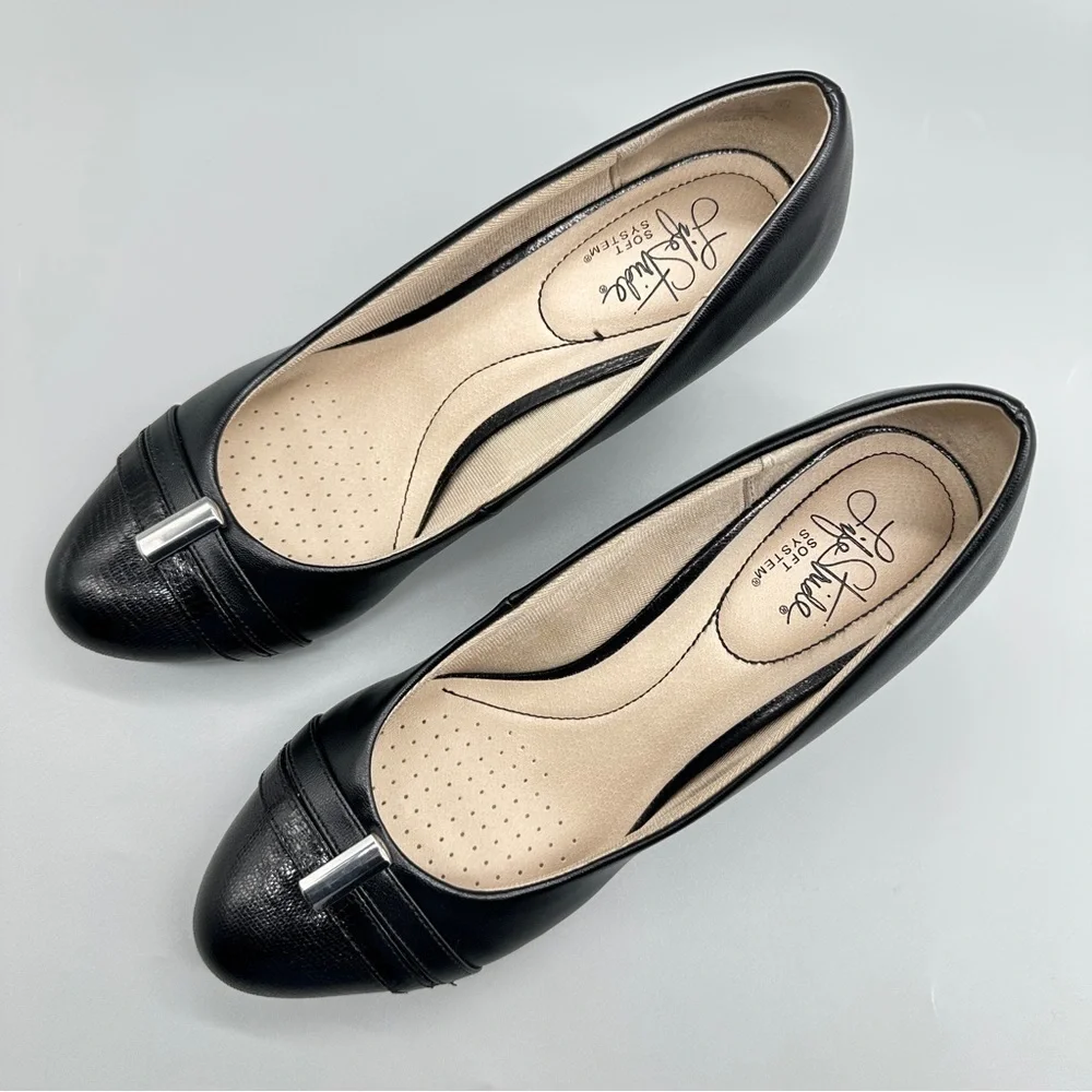 Life Stride Black Flats with Silver Accent